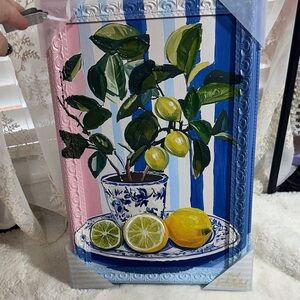 Marmont hill lemon tree hand embellished picture decor